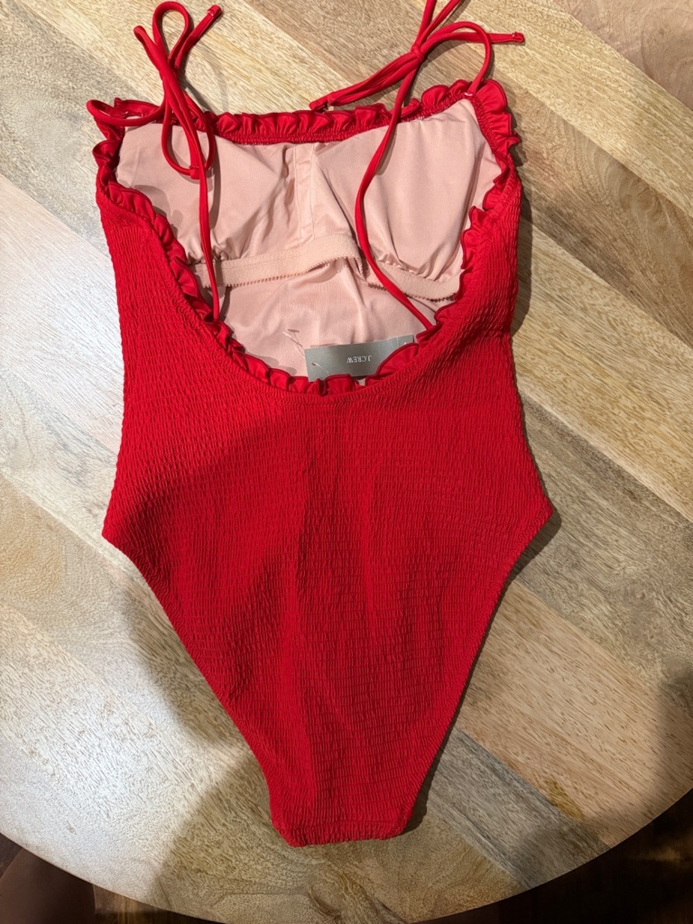 J. Crew Red One-Piece Swim with Ruffle Trim - Picture 5 of 9